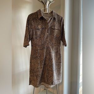 Vintage - Mini Dress - Leopard Print - Velvet - Size Small